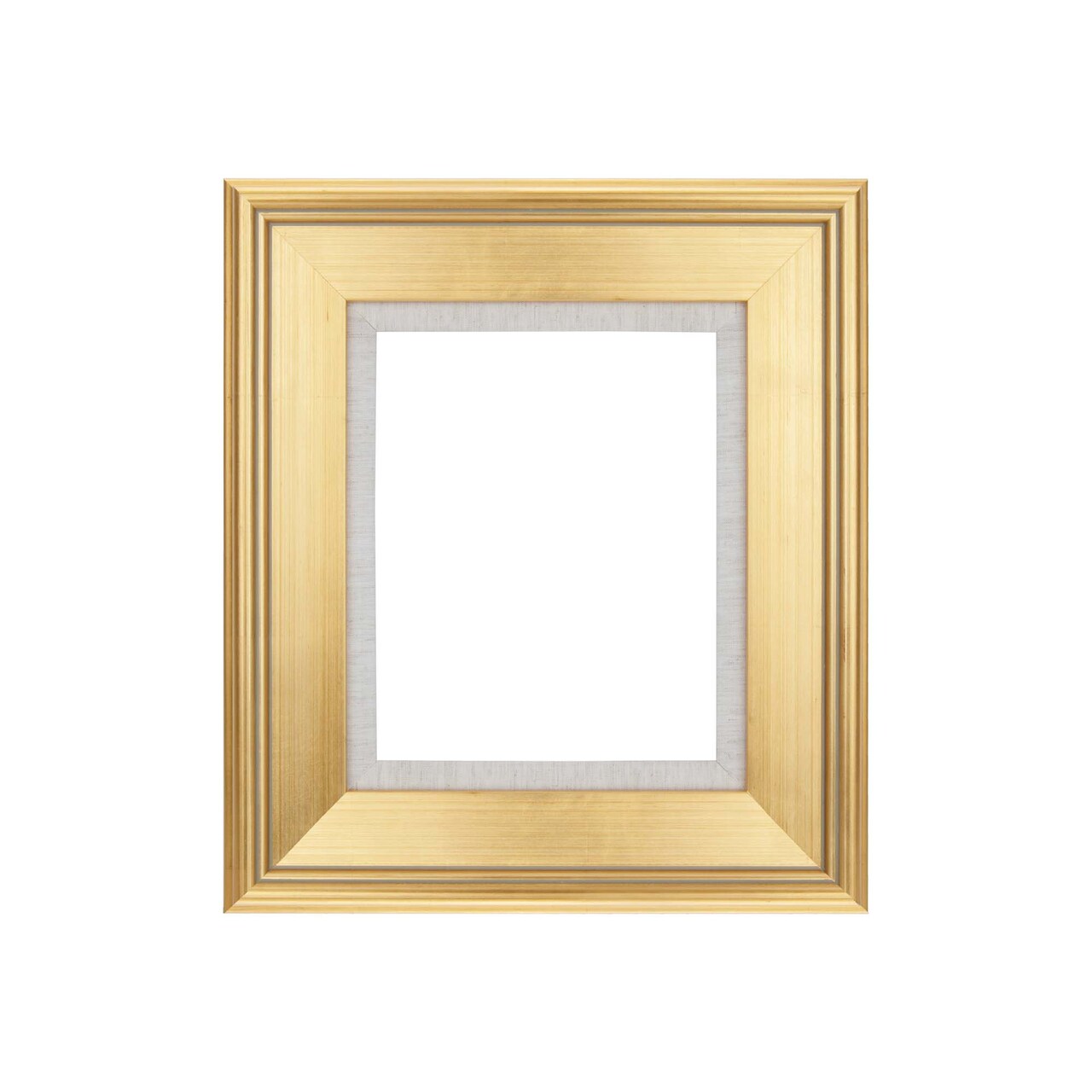 Creative Mark Elegant Plein Aire Gold Frame with Linen Liner, Ornate Open Back Picture Frames, No Glass or Backing, Gessoed Wood, 2.75-inch Wide Moulding